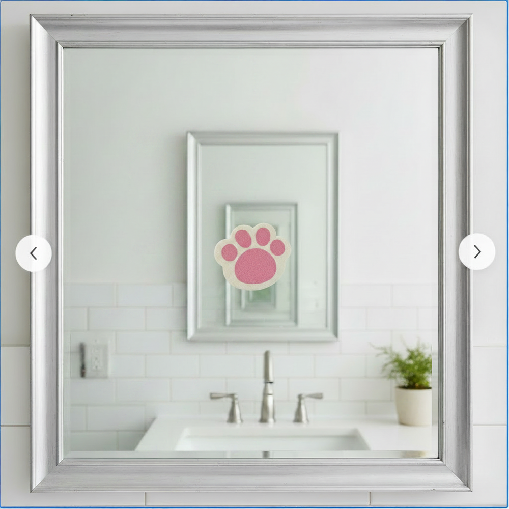 Clean Mirror with Paw Sponge